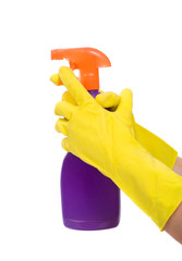 Hand with spray bottle