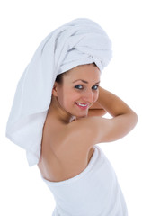 Beautiful girl with towel