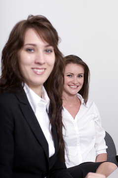 smiling office workers
