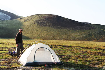 Fototapeta premium Tent in mountain