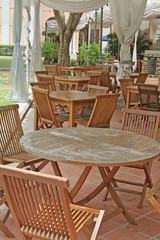 Eating Open Air Area in a Upscale Foodcourt