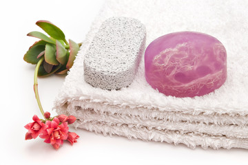 soap and towel