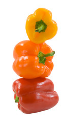 Capsicum tower isolated on white background