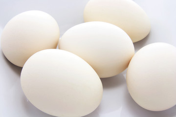 White Eggs on Plate