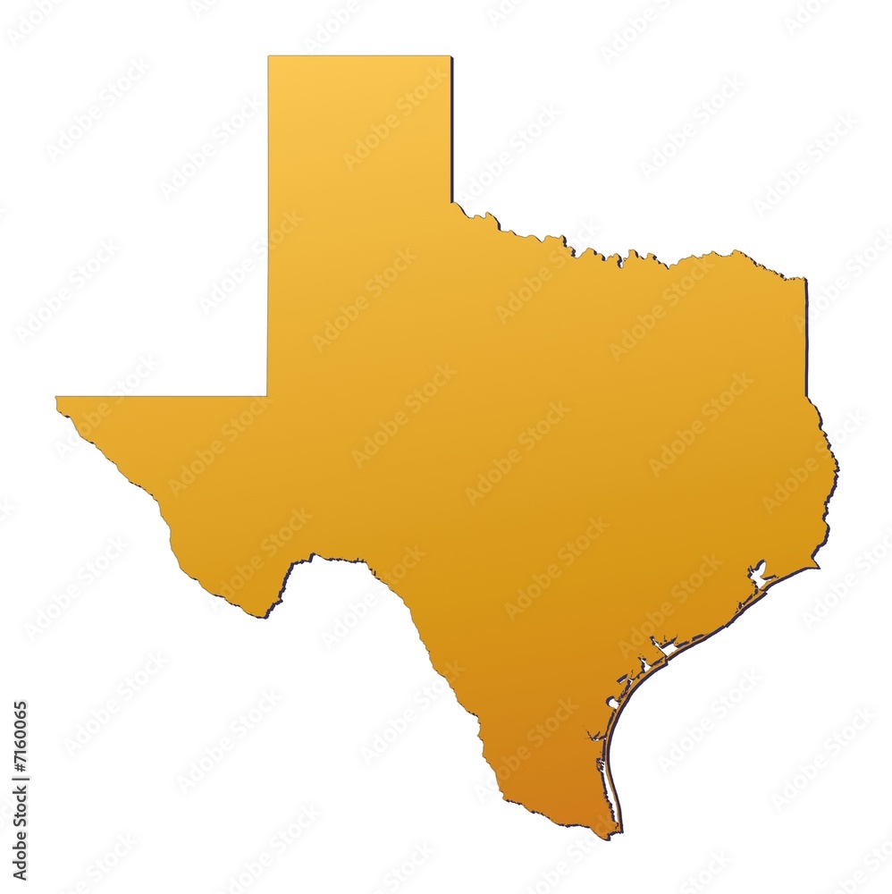 Wall mural Texas (USA) map filled with orange gradient