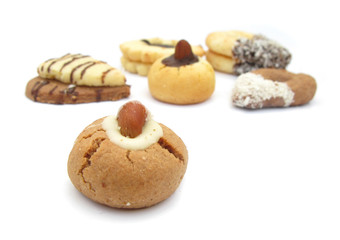 Fancy cakes isolated on white background