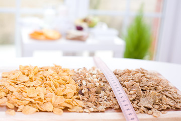 cereal and measure tape