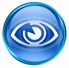 eye icon blue, isolated on white background