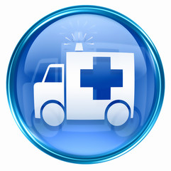 First aid icon blue, isolated on white background