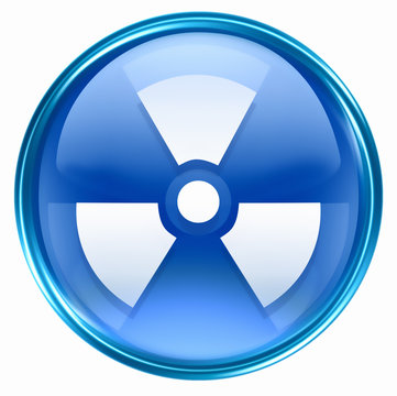 Radioactive icon blue, isolated on white background