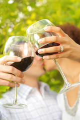 Newlyweds celebrating