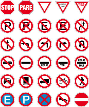 road signs in vector format pack 1