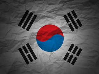 grunge background South Korea flag
