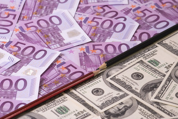 Lot of euro and dollars.