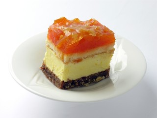 cheese cake with pumpkin jam