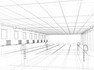3d drawing of sports pool