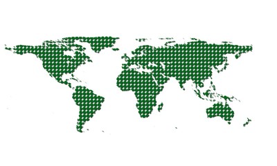 landkarte - grüne punkte
