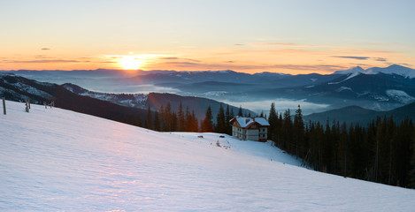 Sunrise mountain panorama