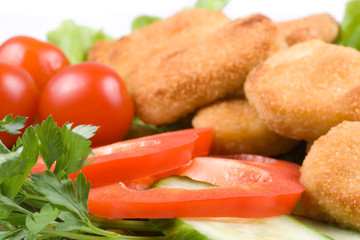 Chicken nuggets with vegetables