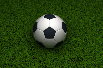 Fototapeta premium soccer ball on grass background