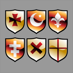 Medieval heraldic shields