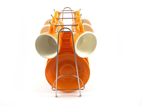 pannikin or cup set isolated on white background