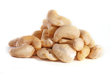 Cashews isolated on white background
