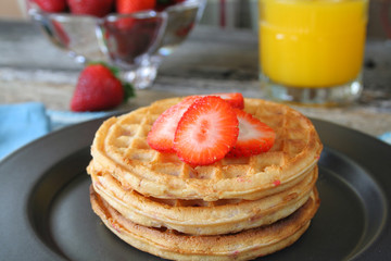 Waffles and Strawberries