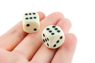 Two dices on hand