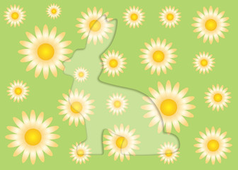 Obraz premium Hase. Ostern, Blume, Hintergrund