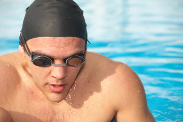 Fototapeta na wymiar Young adult swimmer