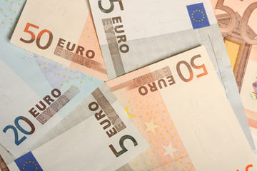 Five, twenty and fifty euros