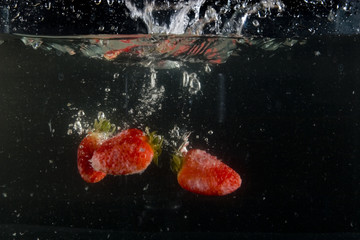 Strawberry water splash