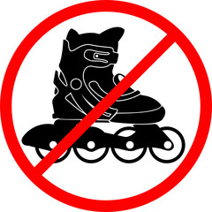 rollerskate symbol forbidden sign vector illustration