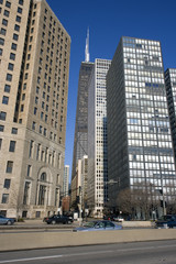 Fototapeta na wymiar Downtown Chicago buildings