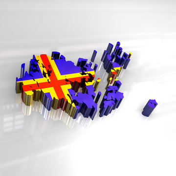 3d flag map of aaland