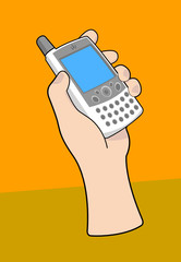 PDA cellphone with hand