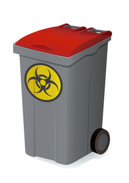 Container de déchets biologiques rouge