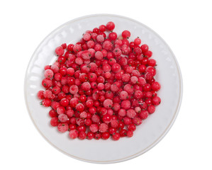 frozen red currant on plate