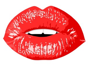 Red kiss lips - illustration