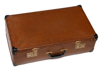 old battered brown case