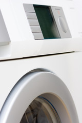 white washer with large LCD display