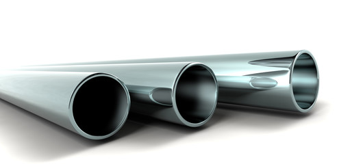 clean new metal 3d pipes