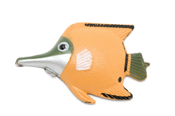 Fish magnet on white