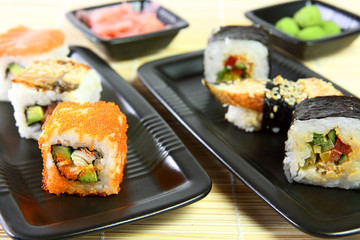 Sushi, ginger and vasabi