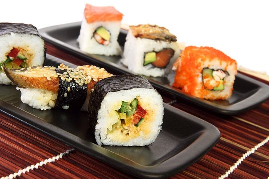 Multi-colored sushi