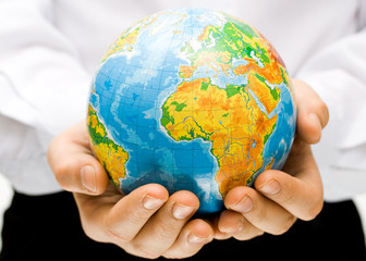 The globe in children's hands