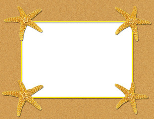 Sand and Starfish Frame Background
