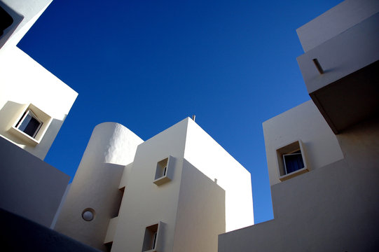 white spanish houses