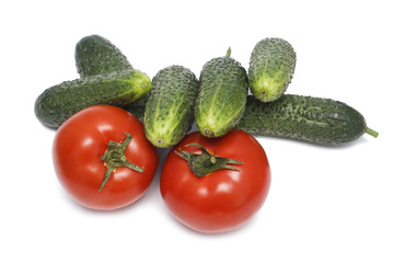 tomatoes and cucumbers